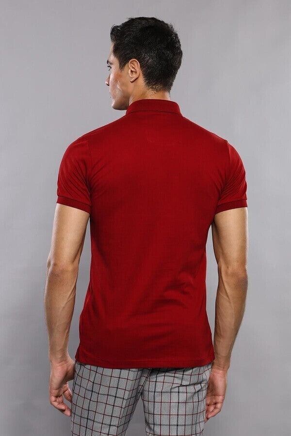 Basic Claret Red Erkek Polo Tişört - Wessi