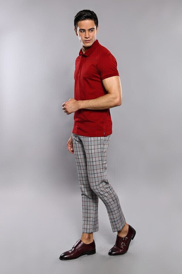 Basic Claret Red Erkek Polo Tişört - Wessi