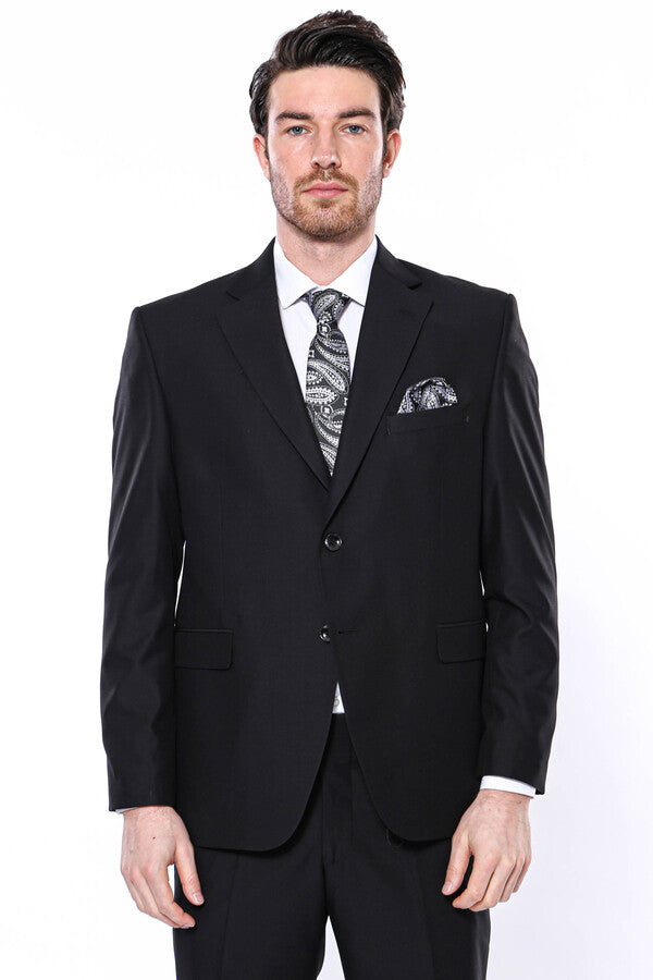 Traje regular negro 4 Drop | Wessi
