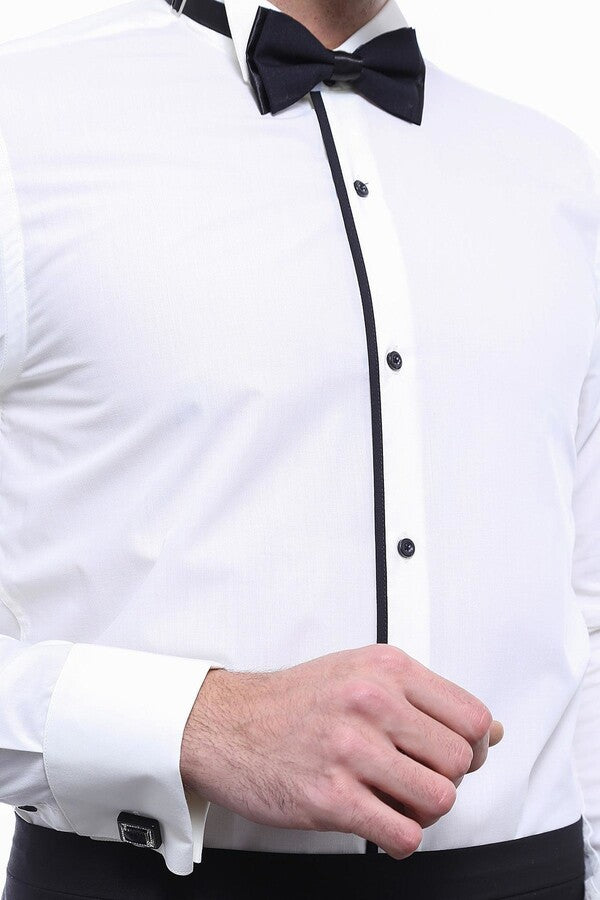Camisa de esmoquin color crema - Wessi