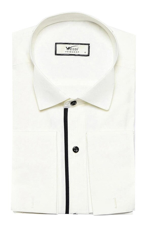 Camisa de esmoquin color crema - Wessi