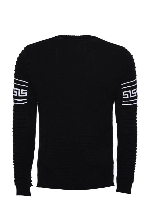 Jersey de cuello redondo con estampado en el pecho en color negro - Wessi