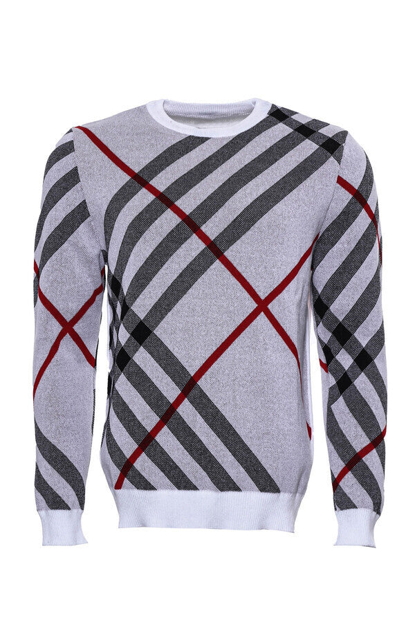 Jersey de cuello redondo estampado blanco - Wessi