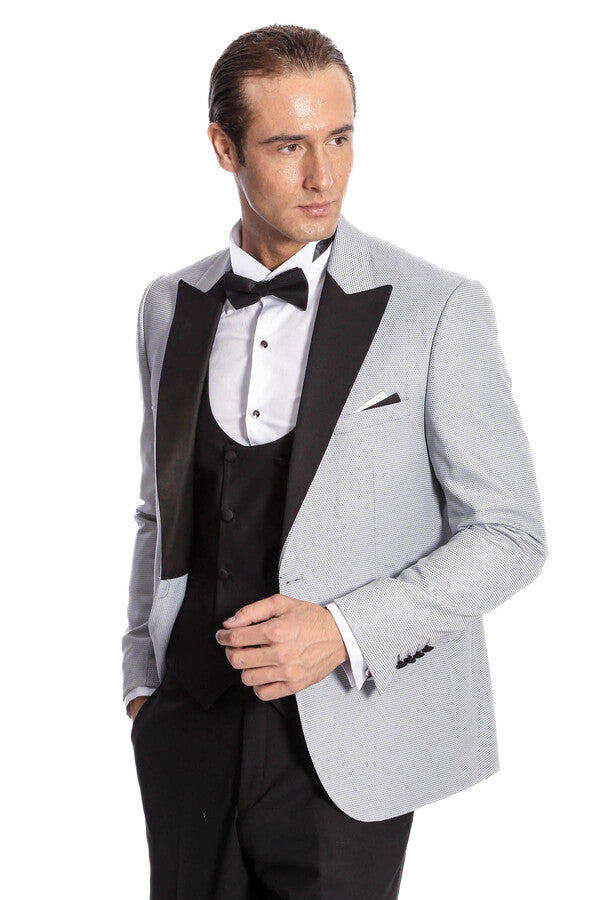 Esmoquin gris con estampado de lunares - Wessi