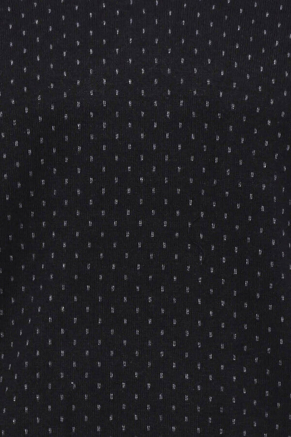 Suéter negro con cuello en V y estampado de lunares - Wessi
