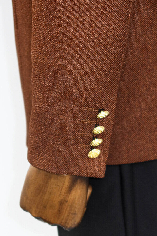 Blazer de hombre marrón ajustado con doble botonadura - Wessi