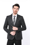 Blazer gris oscuro con solapa de pico - Wessi