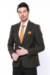 Blazer caqui con solapa de pico para hombre - Wessi