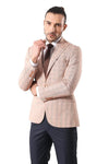 Blazer beige de cuadros con un botón - Wessi