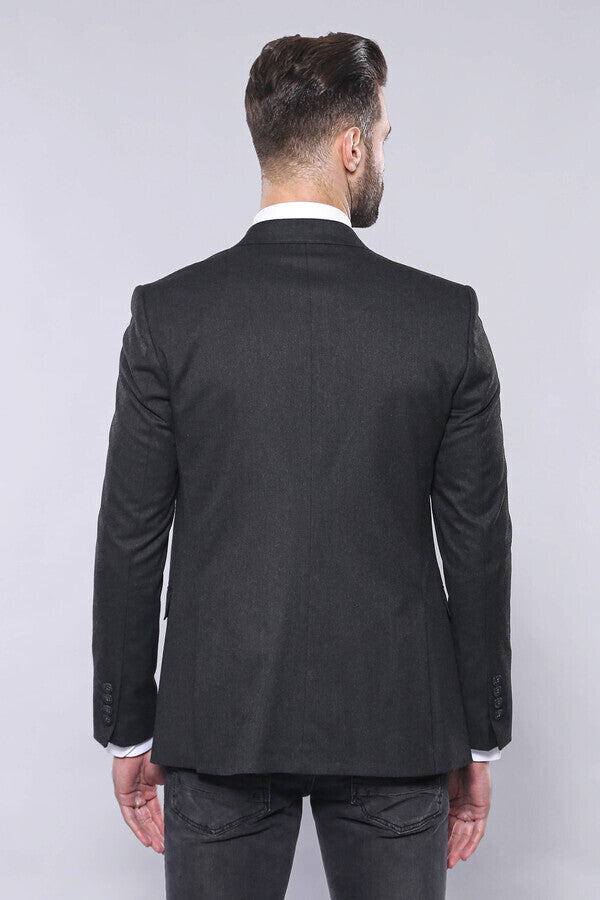 Smoked Plain Blazer Vest Set | Wessi