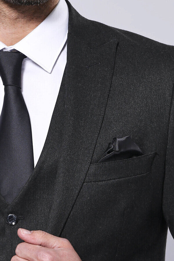 Smoked Plain Blazer Vest Set | Wessi