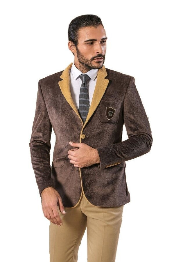 Blazer marrón claro peludo | Wessi