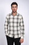 Camisa de leñador de cuadros beige para hombre - Wessi