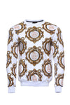 Sudadera blanca ajustada con estampado dorado - Wessi