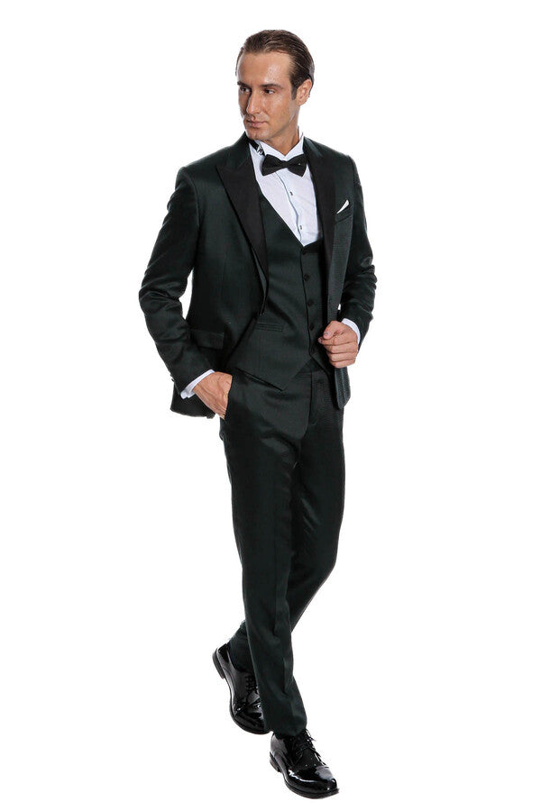 Green Modeled Lapel Tuxedo | Wessi