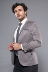 Blazer gris con bolsillos de parche | Wessi