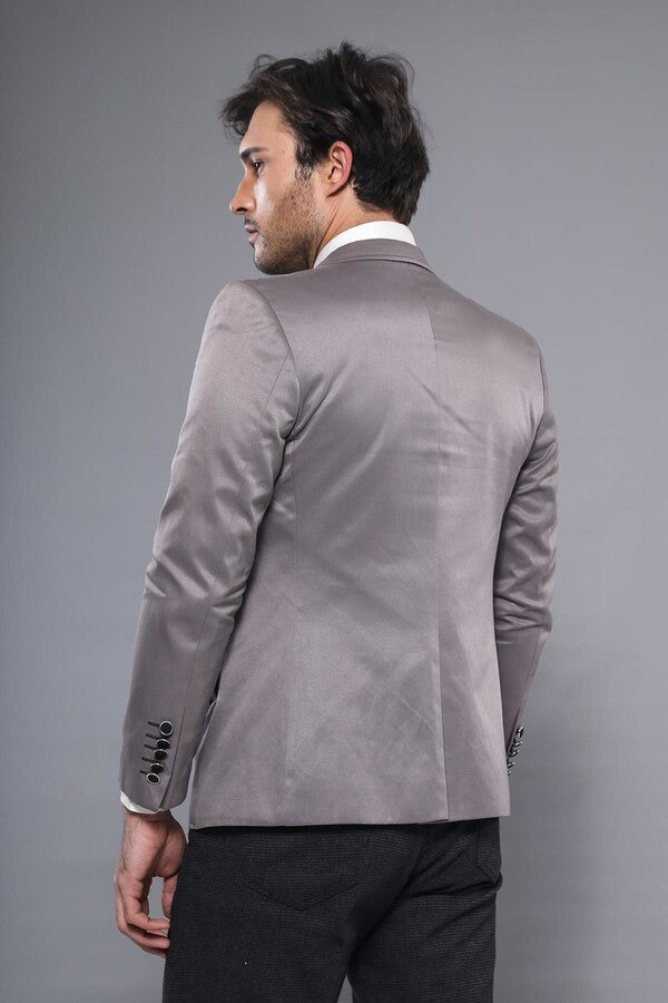 Blazer gris con bolsillos de parche | Wessi