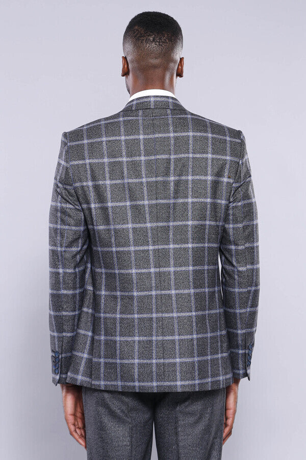 Traje de cuadros azul grisáceo - Wessi