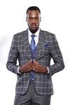 Traje de cuadros azul grisáceo - Wessi