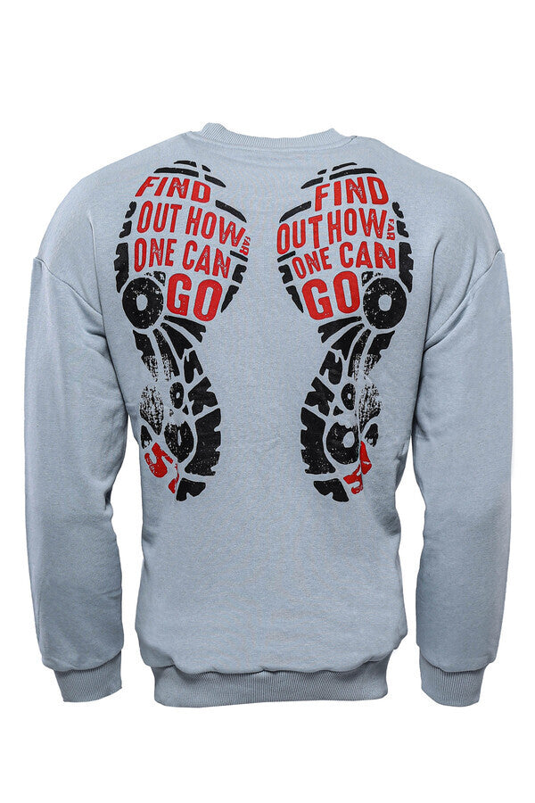 Sudadera con estampado de letras en gris - Wessi