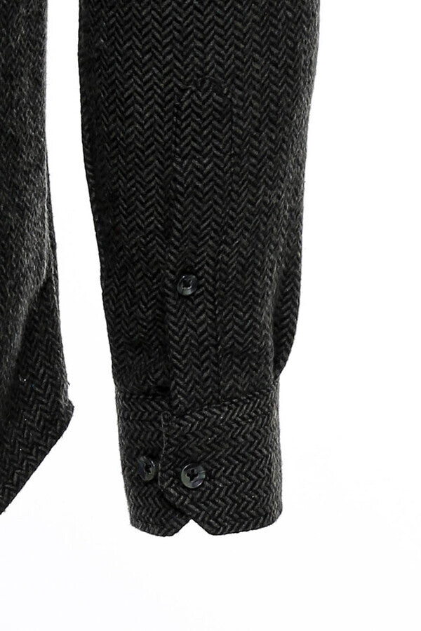 Camisa de leñador para hombre de color verde oscuro grueso con estampado de espiga - Wessi