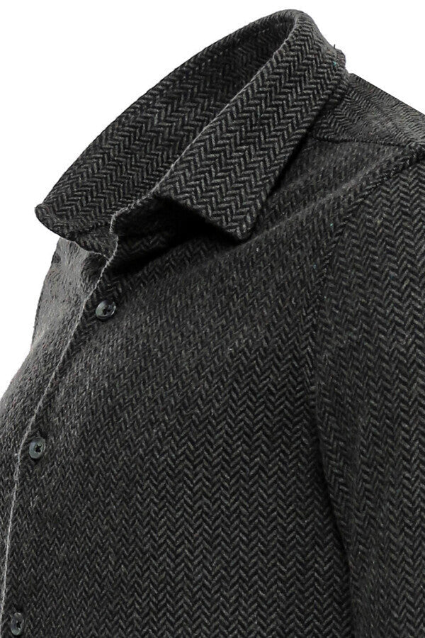 Camisa de leñador para hombre de color verde oscuro grueso con estampado de espiga - Wessi