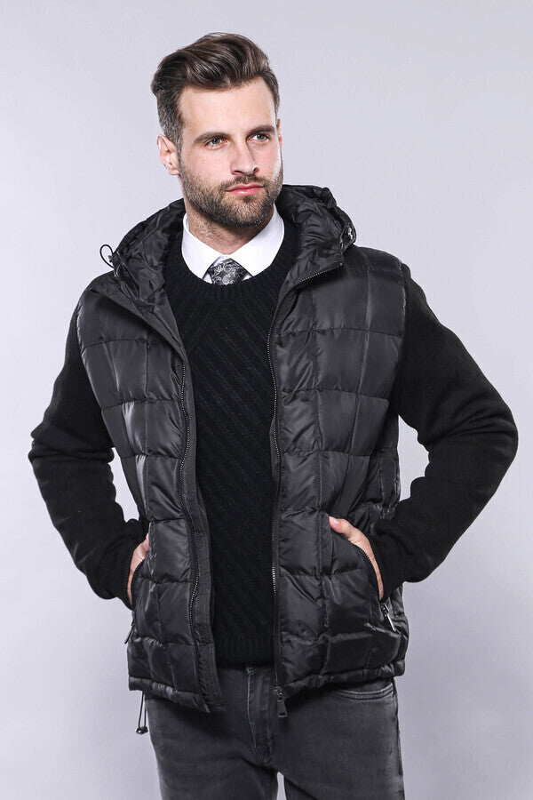 Chaqueta negra con capucha | Wessi
