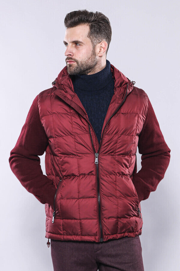 Chaqueta con capucha color burdeos - Wessi