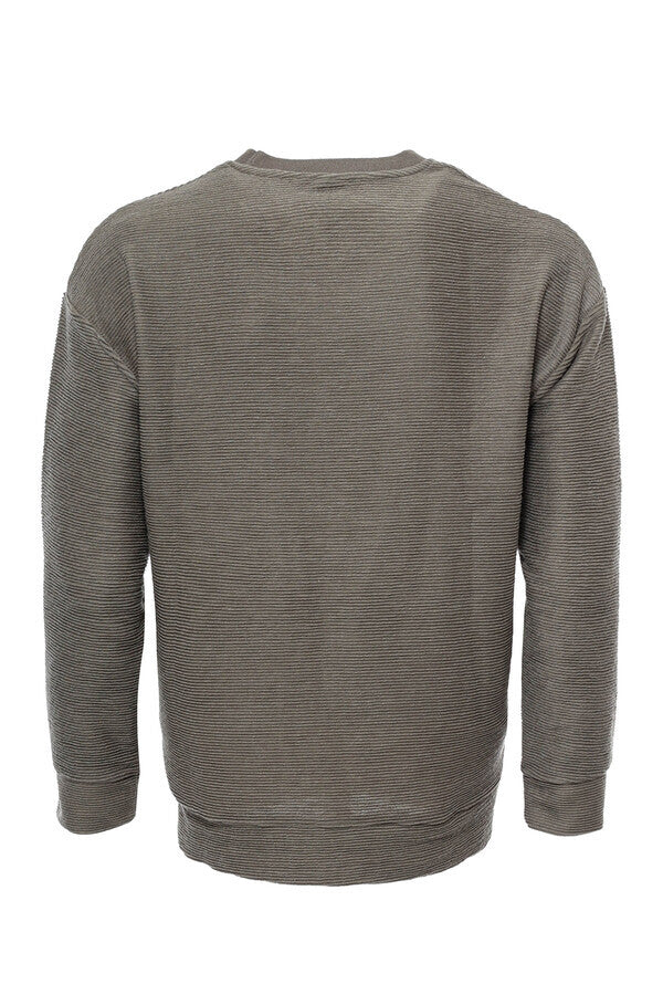 Sudadera de hombre color caqui con rayas horizontales - Wessi