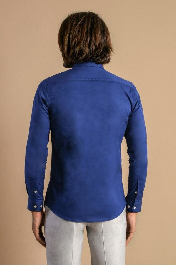 Indigo Blue Slim Fit Men's Shirt | Wessi