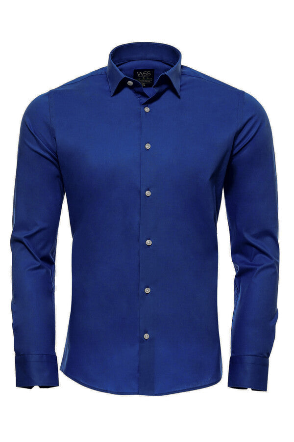 Indigo Blue Slim Fit Men's Shirt | Wessi