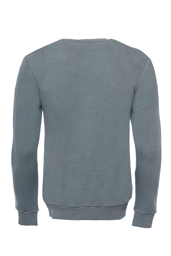 Sudadera lisa de color caqui con cuello redondo - Wessi
