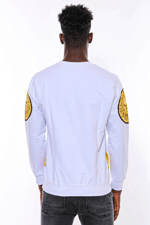 Sudadera blanca de corte entallado con estampado de león - Wessi