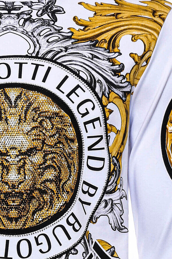 Sudadera blanca de corte entallado con estampado de león - Wessi