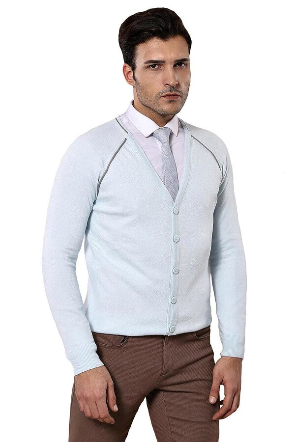 Prendas de punto de algodón azul para hombre - Wessi