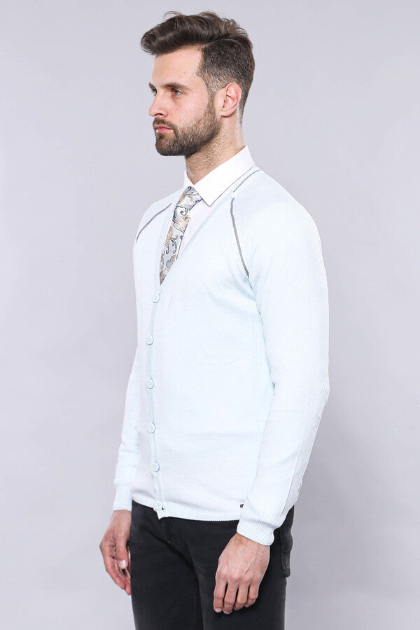 Prendas de punto de algodón azul para hombre - Wessi
