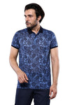 Patterned Blue Polo T-Shirt | Wessi