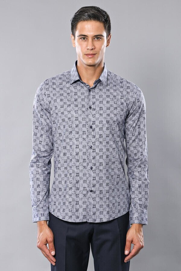 Patterned Long Sleeve Shirt | Wessi