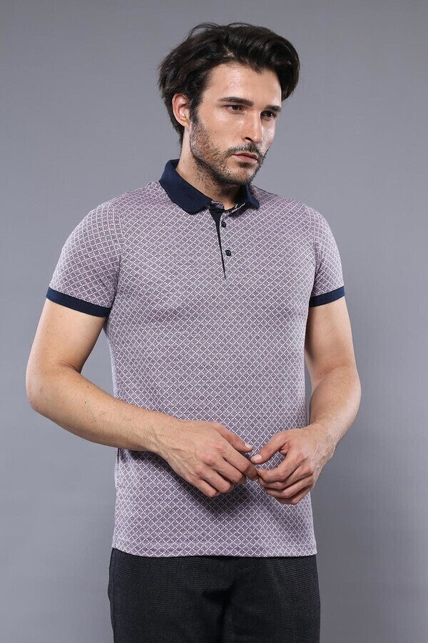 Patterned Pink Polo Men T-Shirt | Wessi