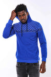 Sudadera azul índigo de corte ajustado y estampado - Wessi