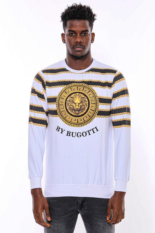 Sudadera blanca de corte ajustado y estampado - Wessi