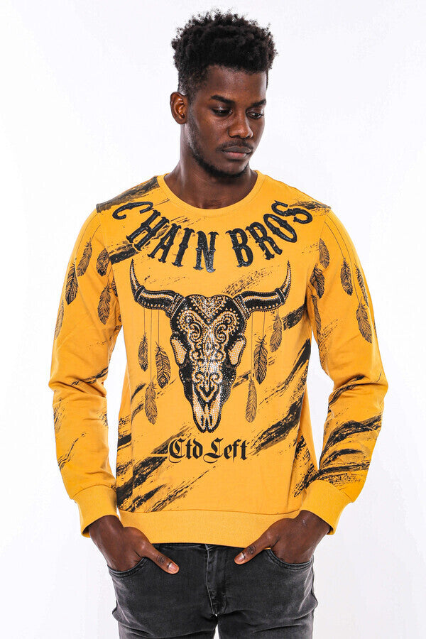Sudadera amarilla de corte ajustado y estampado - Wessi