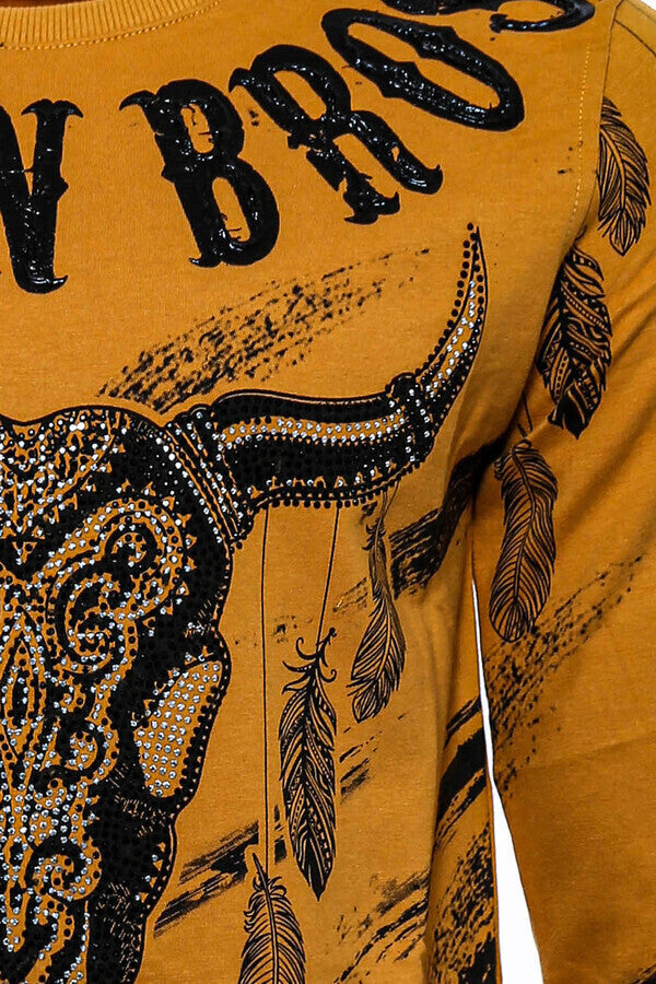 Sudadera amarilla de corte ajustado y estampado - Wessi