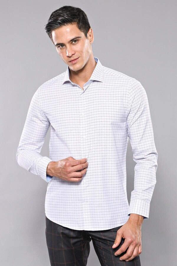 Camisa de cuadros azules para hombre | Wessi