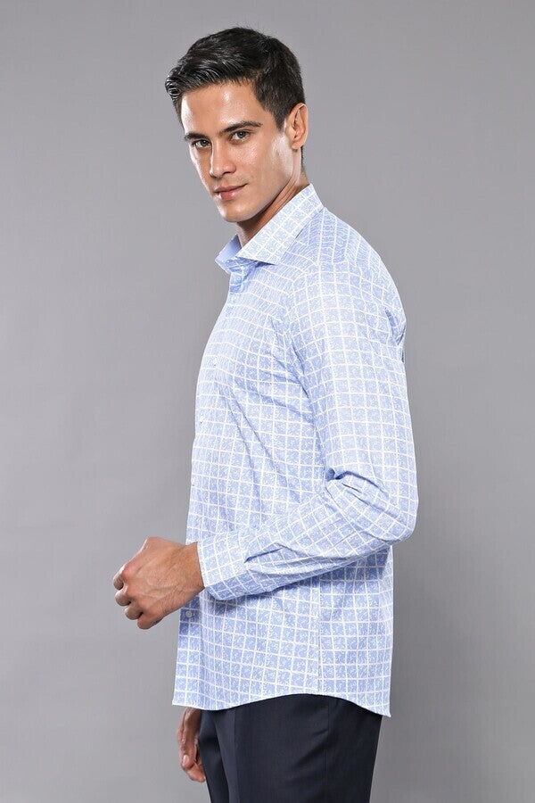Camisa de cuadros azul claro - Wessi