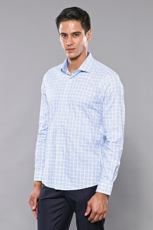 Camisa de cuadros azul claro - Wessi