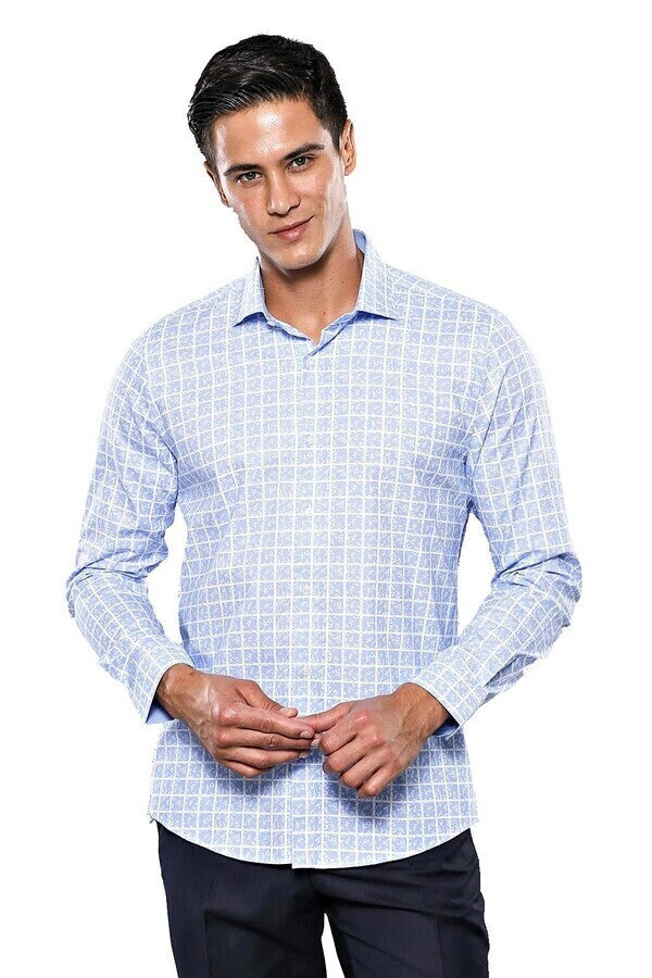 Camisa de cuadros azul claro - Wessi