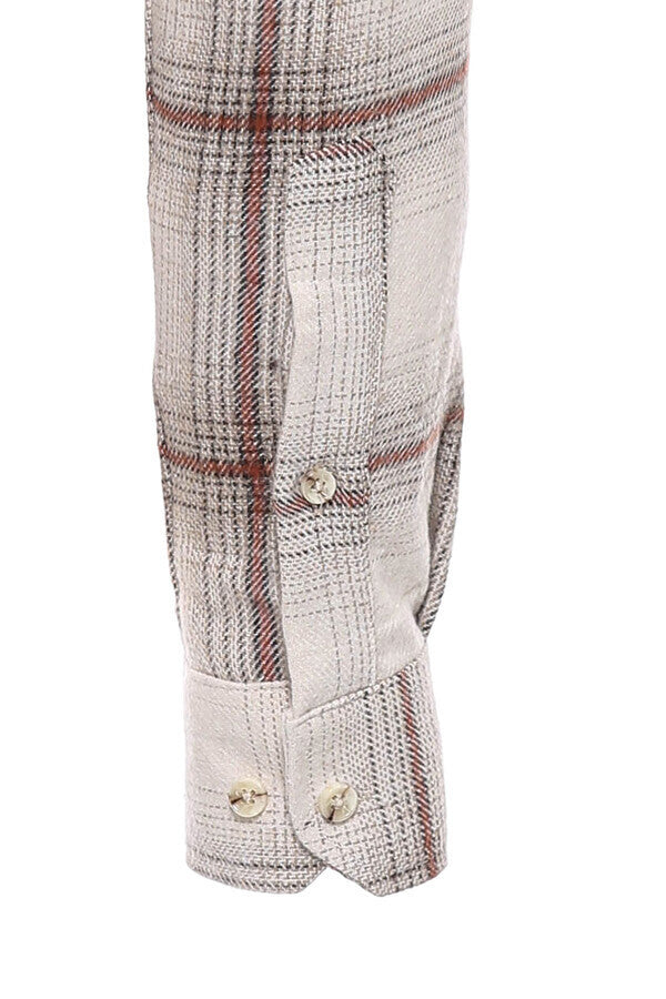 Camisa de leñador para hombre en marrón claro a cuadros - Wessi