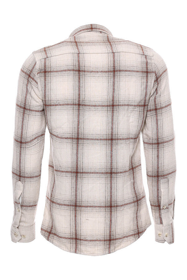 Camisa de leñador para hombre en marrón claro a cuadros - Wessi