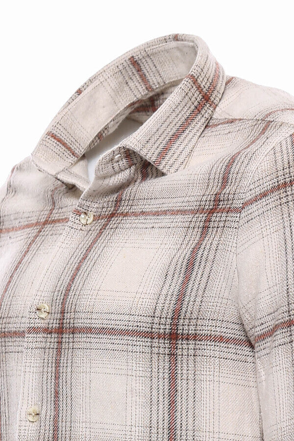 Camisa de leñador para hombre en marrón claro a cuadros - Wessi